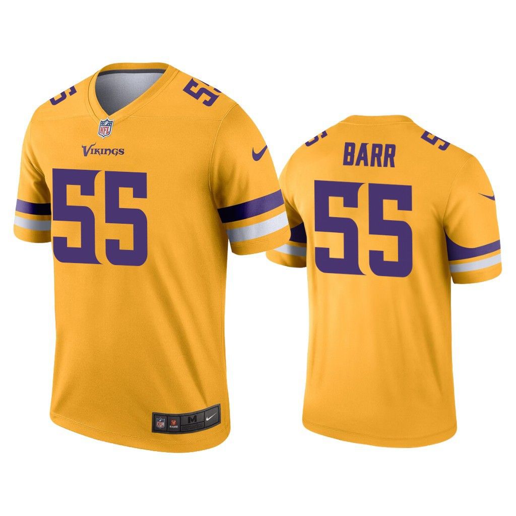 Men Minnesota Vikings 55 Anthony Barr Nike Gold Inverted Legend NFL Jersey